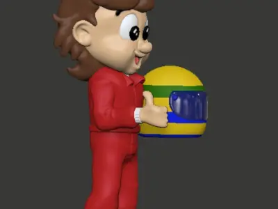 Senninha Little Senna Ayrton Senna cartoon 3D print model