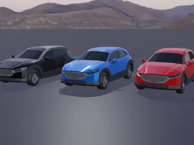 Low Poly SUV Cars Low-poly 3D model