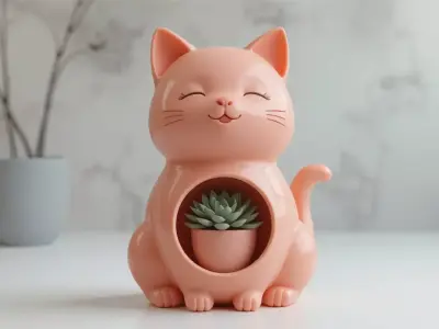 Adorable Pot 3D Model Original Decorative Planter Print-Ready 3D print model