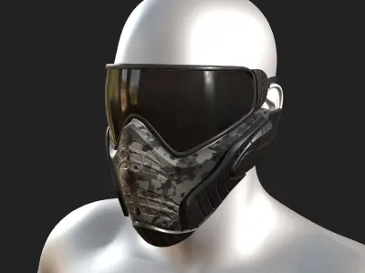 Mask helmet scifi futuristic military combat  Low-poly 3D model