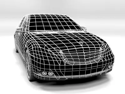 MERCEDES S CLASS 2010 LOWPOLY Low-poly 3D model