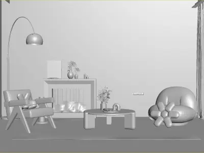 Modern residential indoor 3 d model 3D model