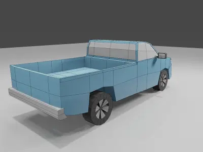 pickup truck model low poly Low-poly 3D model