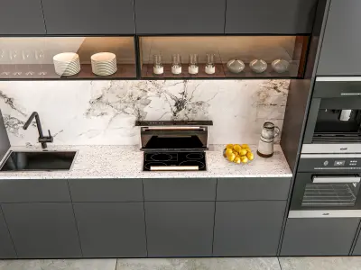 Kitchen Modern interior  0035 3D model