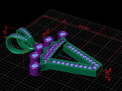 V letter pendant 3D print model