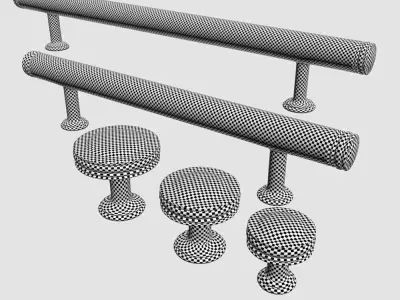 Luxury handle sets Low-poly 3D model