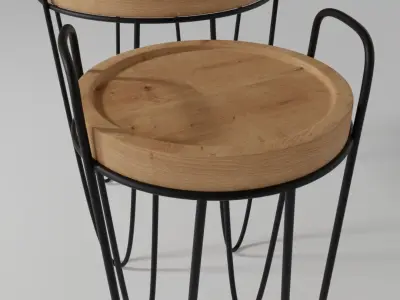 Coffe tables with wire legs 3D model