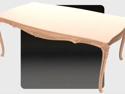Carved dinner table table for cnc 13 3D model
