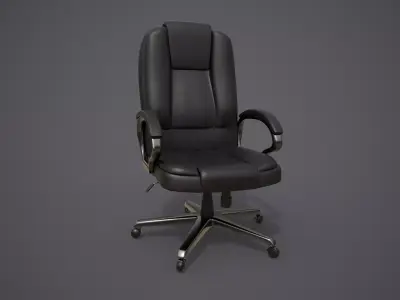 Leather office chair  Free low-poly 3D model