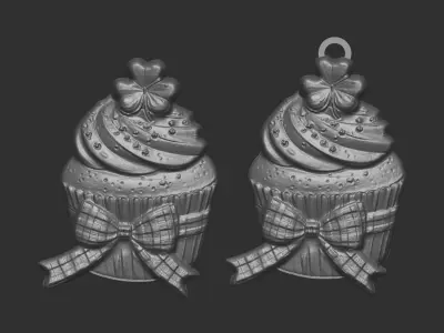 st patrick day cup cake decor  3D print model