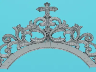 Decorative arch with patterns 3D Model Molding Low-poly 3D model