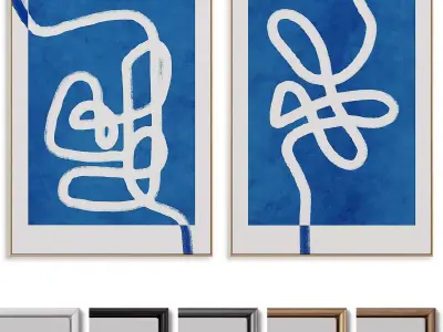 Abstract Painting Frame set 3D model 186