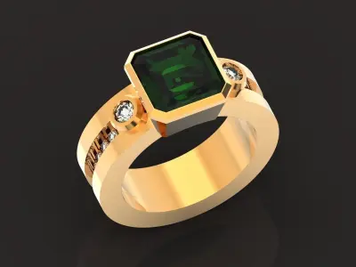 Engagement Ring  cushion 1194 3D print model