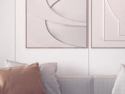 Modern painting relief three-dimensional decorative 3D model