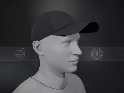 Black Basketball Hat Low-poly 3D model
