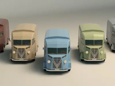 Low Poly Transporter Van 02 Low-poly 3D model