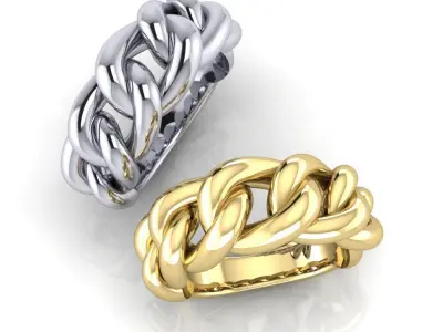 Chain Cuban Ring 10mm stl 3d print 3D print model