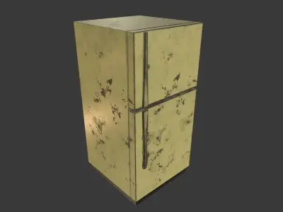Refrigerator PBR Low Poly Game Ready gold Low-poly 3D model