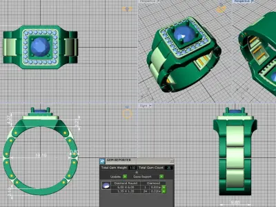 Signet Men ring  Watches design ring  printable 3d model N0304  3D print model