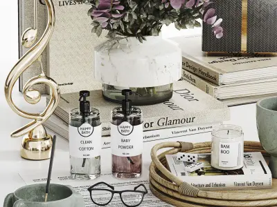 Decorative Set 022 Low-poly 3D model