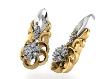 Flower Earring 2399 3D print model