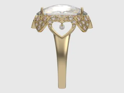 Luxury Radiant Halo Ring JDBCo 3D print model