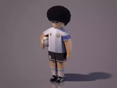 Diego Armando Maradona - Lowpoly Low-poly 3D model