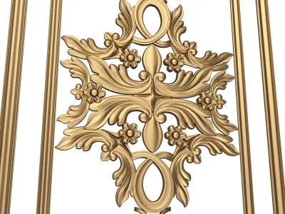 Boiserie Carved Decoration Panel 020 Low-poly 3D model