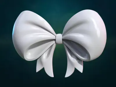 Bow ribbon billowing 3D print model