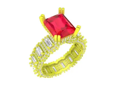 7292 Luxury Diamond Enternity Engagement Ring 3D print model