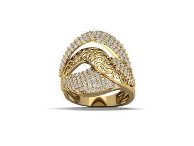STL 3DM Women Ring Womens Ring Diamonds With Stone Model 3D print model