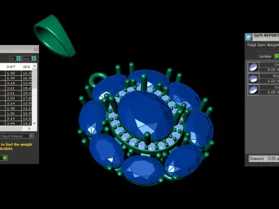 Beautifaul gold oval pendant design 3D print model