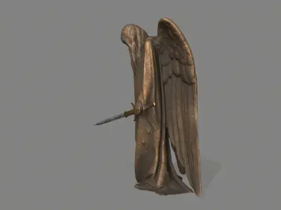Angel Statue Low-poly 3D model