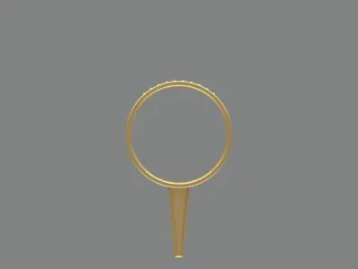 Gold Round Shape Diamond 3D print model