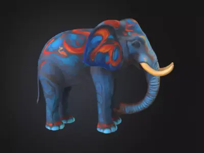 Geometric Elephant 3D  Modern Low-Poly Sculpture Free 3D print model