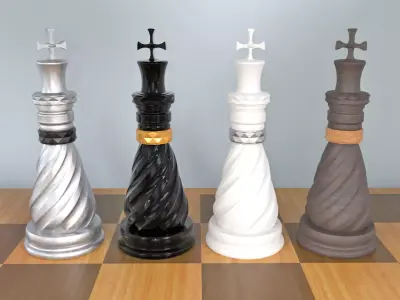 King 3D Luxury Chess Pieces 3D Print Model 3D print model