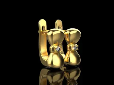 bow earring model 883 3D print model