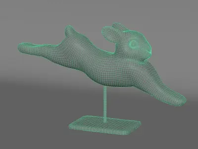 Rabbit lapin modern sculpture with 6 materials Low-poly 3D model