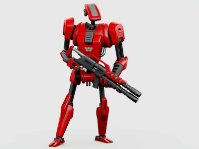 BATTLE DROID KA-20  Rigged for Unreal Engine - Unity - MIXAMO 3D model