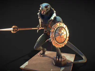 Reptilian Guard Low-poly 3D model