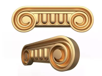 Antique Ionic capital Low-poly 3D model