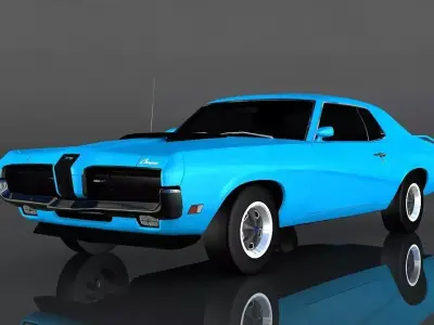 Mercury Cougar 1970 Low-poly 3D model