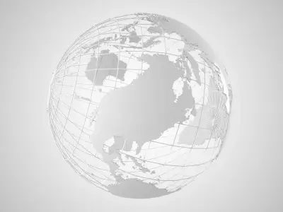 Globe News Skeleton Light Grey 3D model