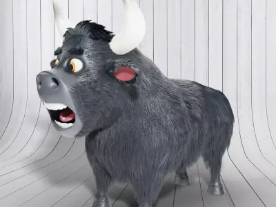 Black Bull Rigged 3D model