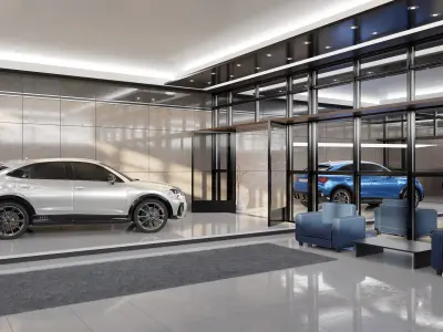 Audi Q3 Modern Showroom - Hipoly 3D Model - blender - fbx - obj 3D model