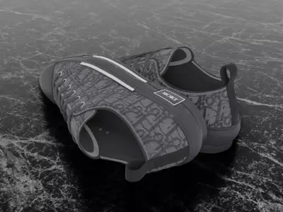 CHRISTIAN DIOR B23 LEAGUE OBLIQUE 3D SHOES Low-poly 3D model