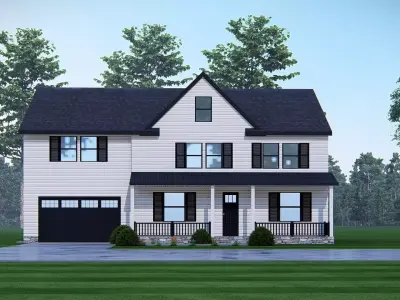 3D Model of Modern American Farmhouse Exterior  3D model