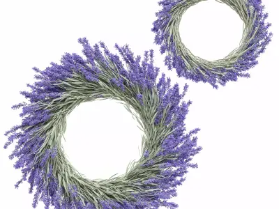 Lavender decor set 1 3D model