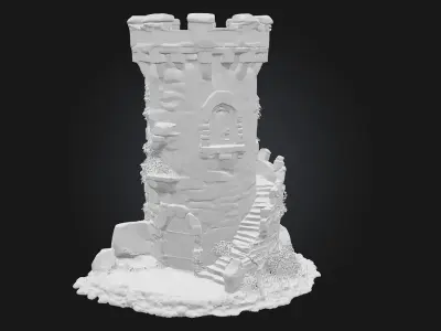 Stone Watchtower Timeless Sentinel of the Highlands 3D model
