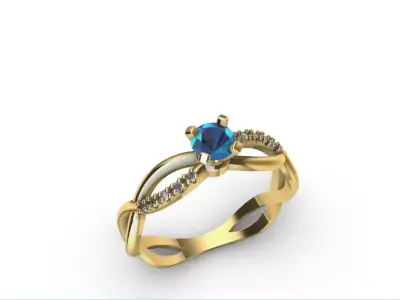 Anillo solitario para dama-mujer -v- 3D print model